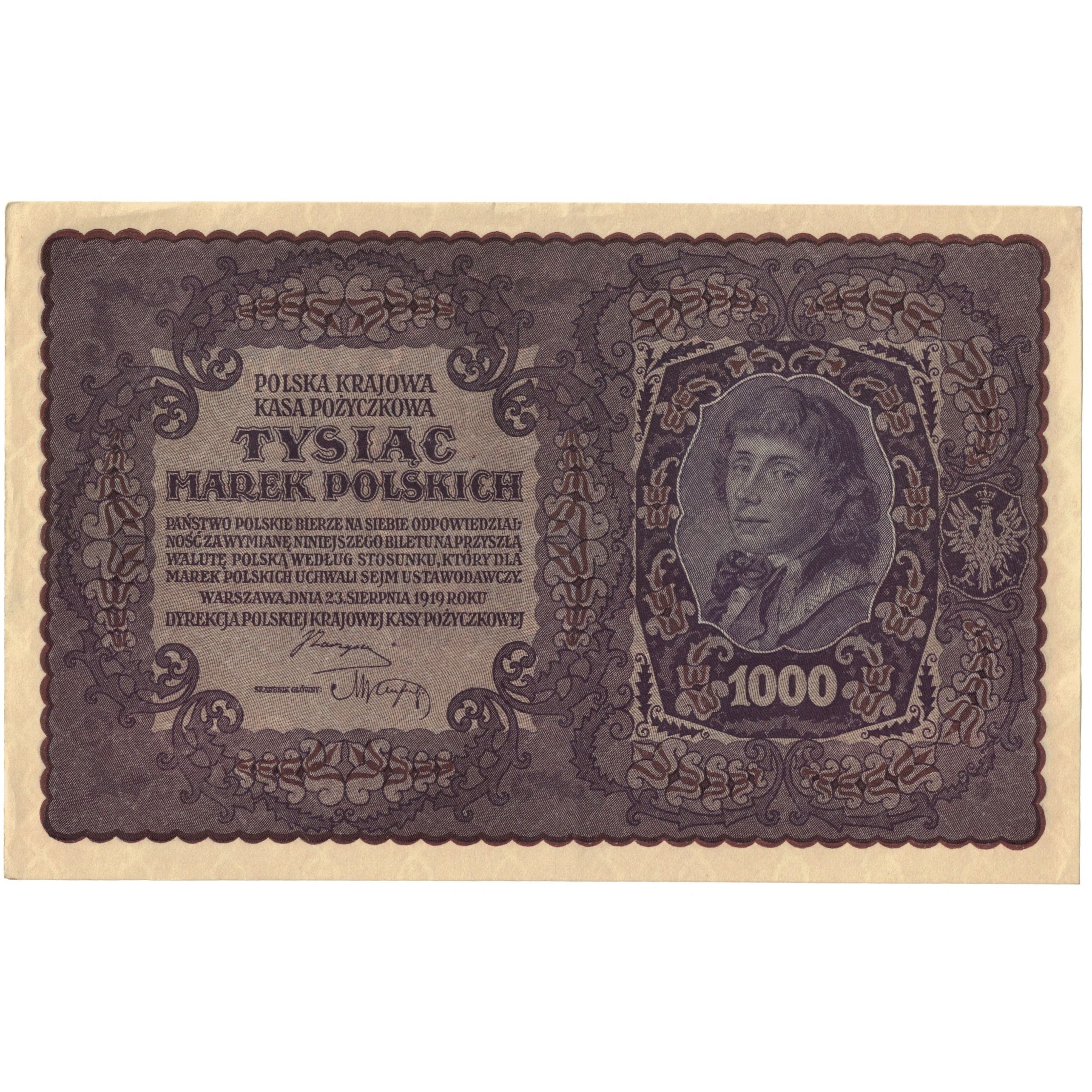 Banknote, Poland, 1000 Marek, 1919, 1919-08-23, KM:29, UNC(63)