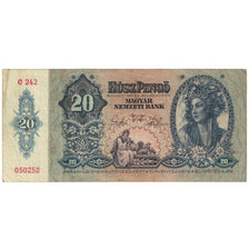 Banknote, Hungary, 20 Pengö, Undated (1941), KM:109, VF(20-25)