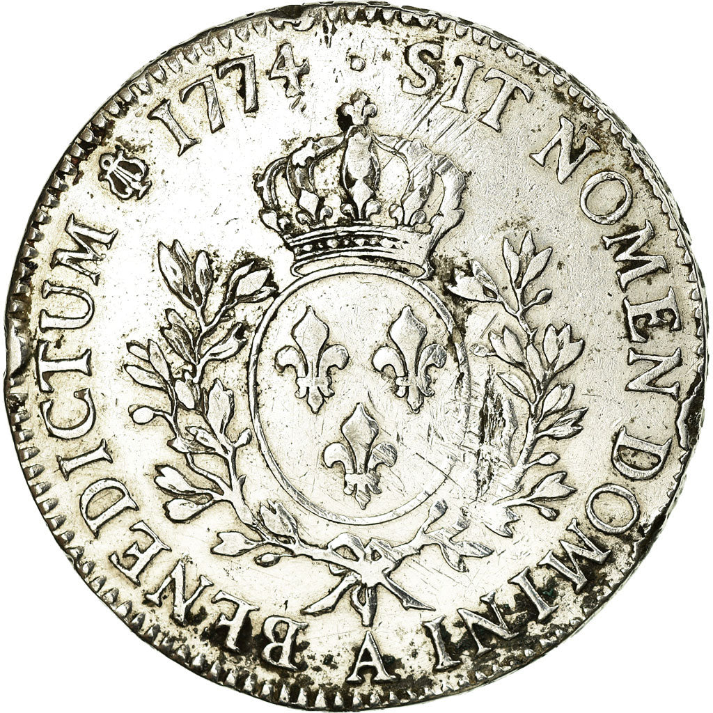 Moneta, Francia, Louis XV, Écu à la vieille tête, Ecu, 1774, Paris, MB+