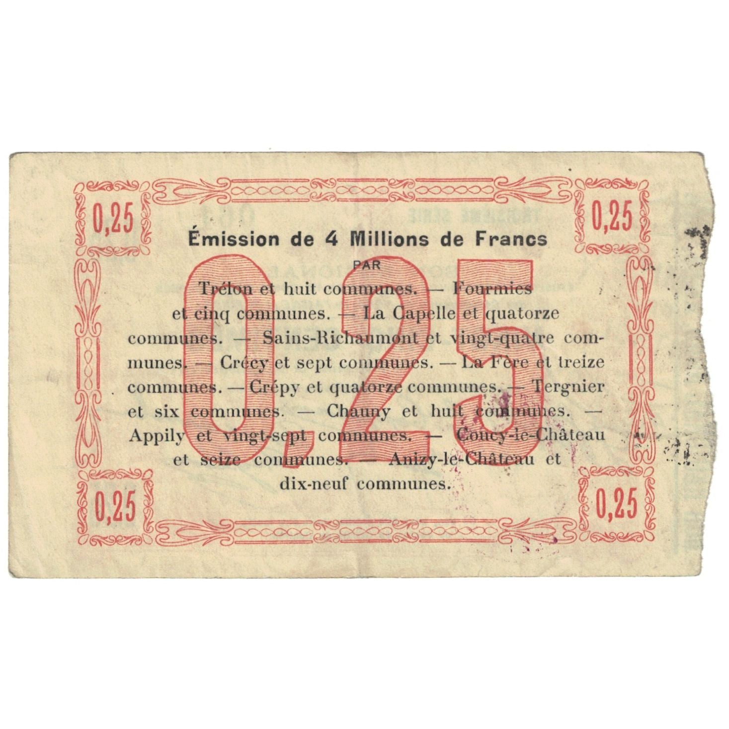 France, Fourmies, 25 Centimes, 1915, EF(40-45)