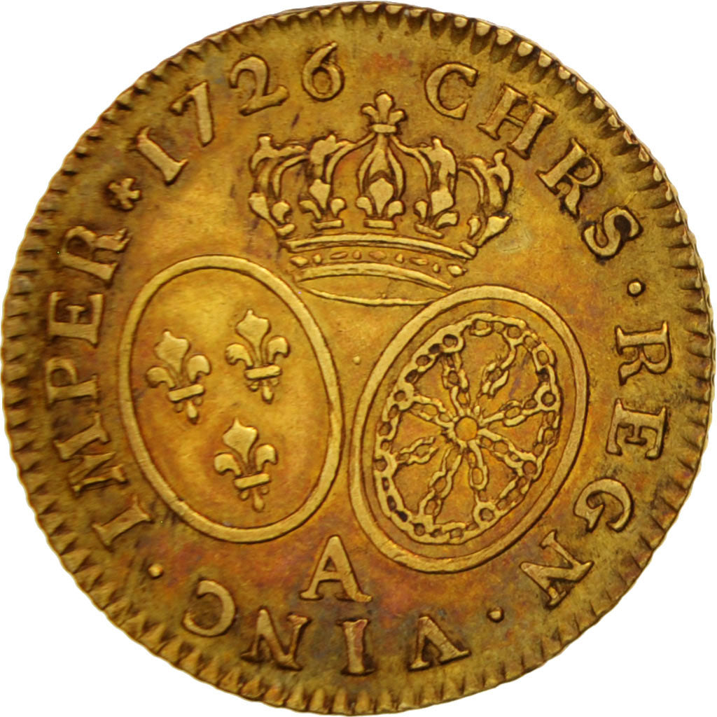 Moneta, Francia, Louis XV, Louis d'or aux lunettes, Louis d'Or, 1726, Paris, BB