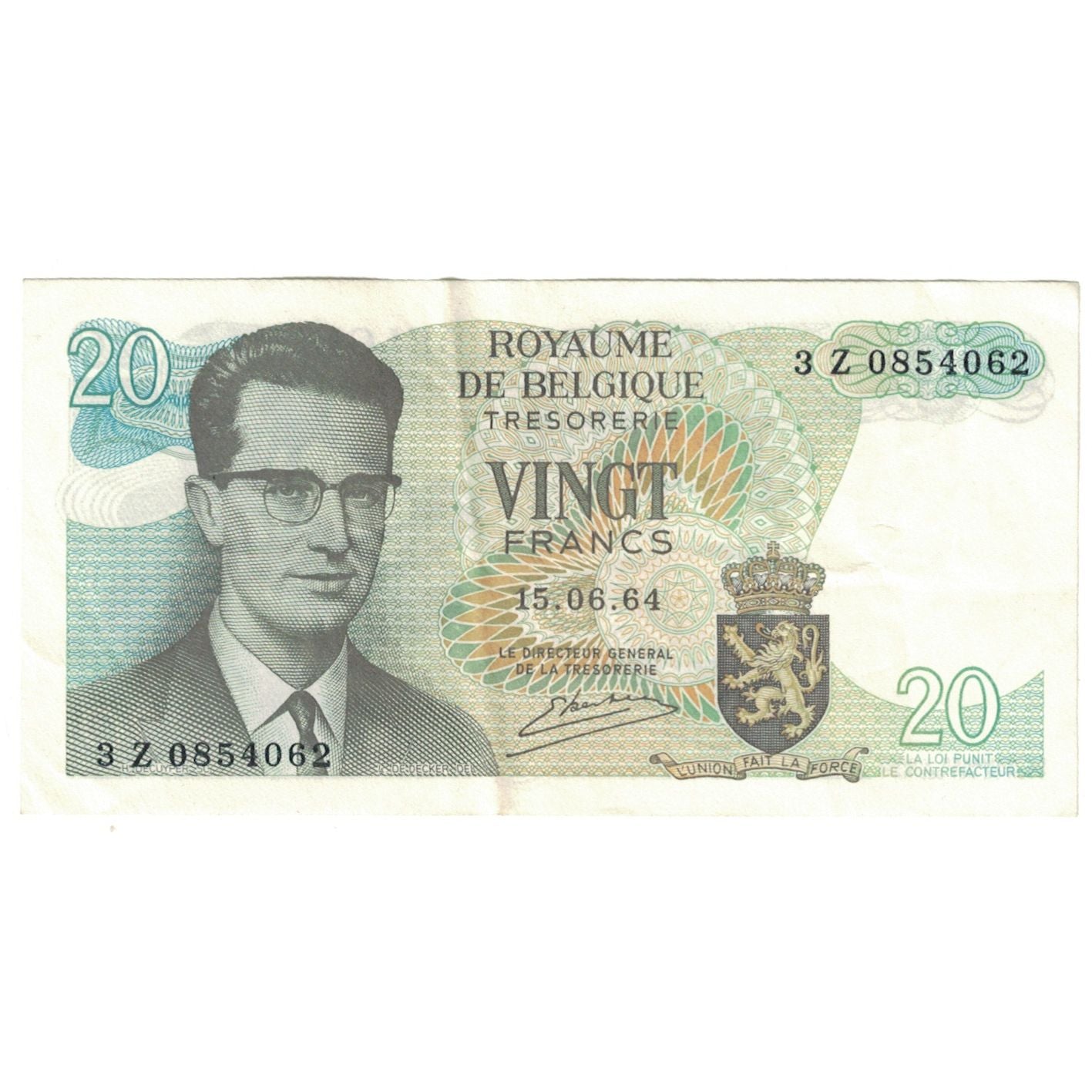 Banknote, Belgium, 20 Francs, 1964, 1964-06-15, KM:138, AU(50-53)