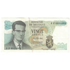 Banknote, Belgium, 20 Francs, 1964, 1964-06-15, KM:138, AU(50-53)