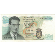 Banknote, Belgium, 20 Francs, 1964, 1964-06-15, KM:138, AU(50-53)