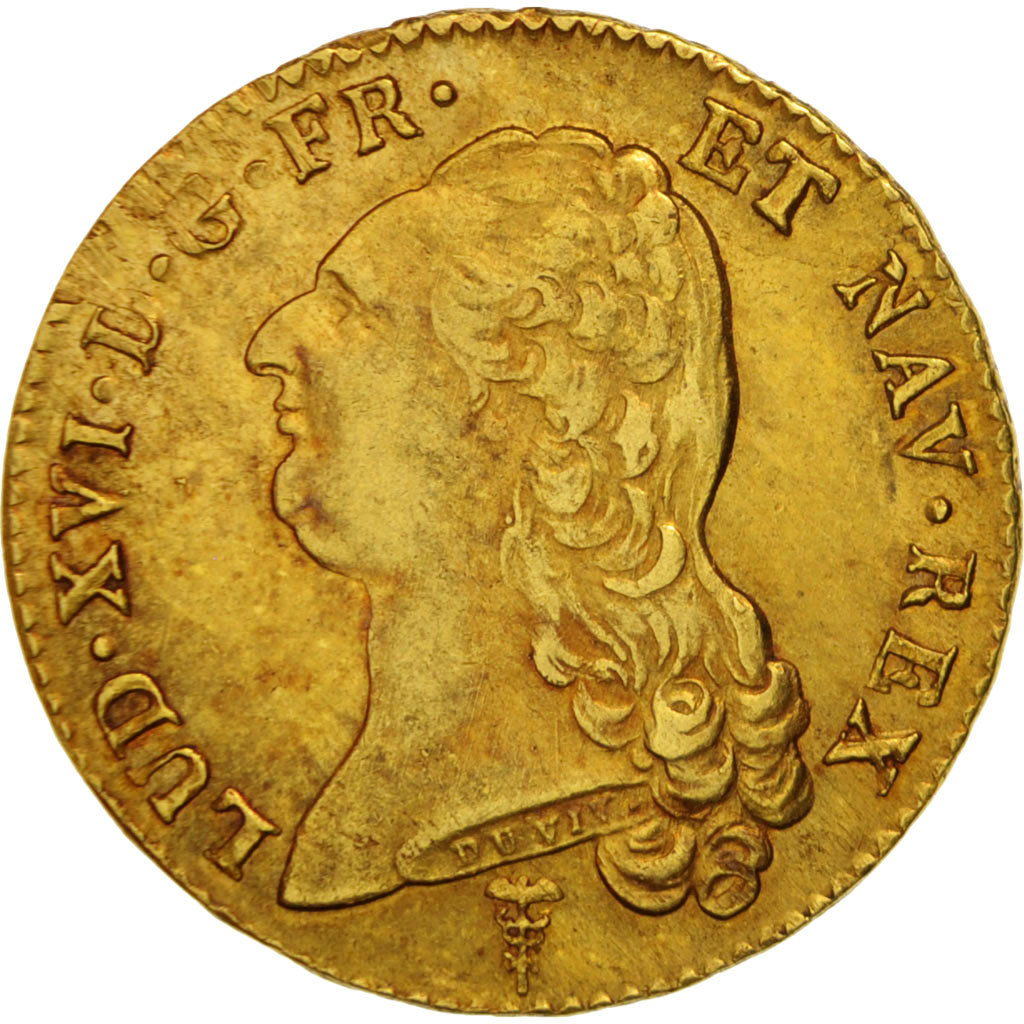 France, Louis XVI, Double louis d'or à la tête nue, 1790, Bordeaux, Gadoury 363