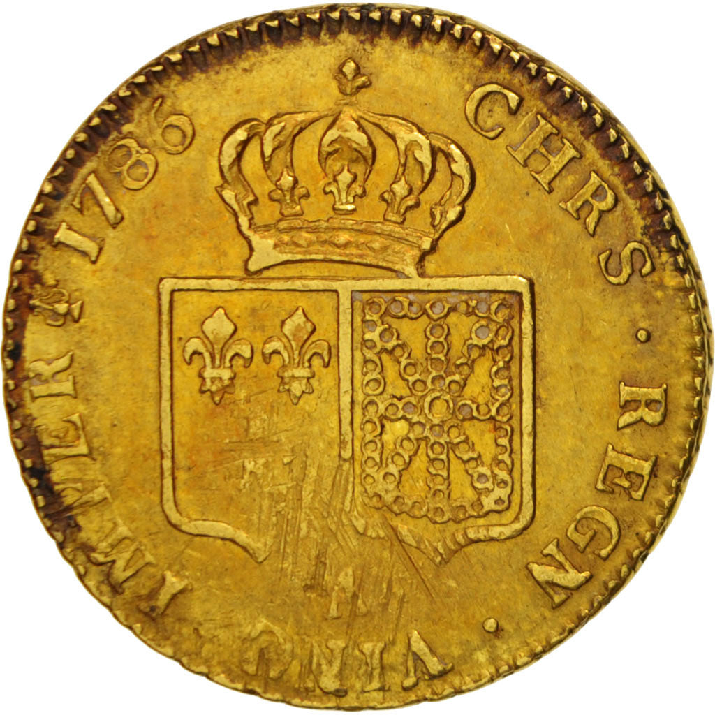 Coin, France, Louis XVI, Double louis d'or à la tête nue, 2 Louis D'or, 1786