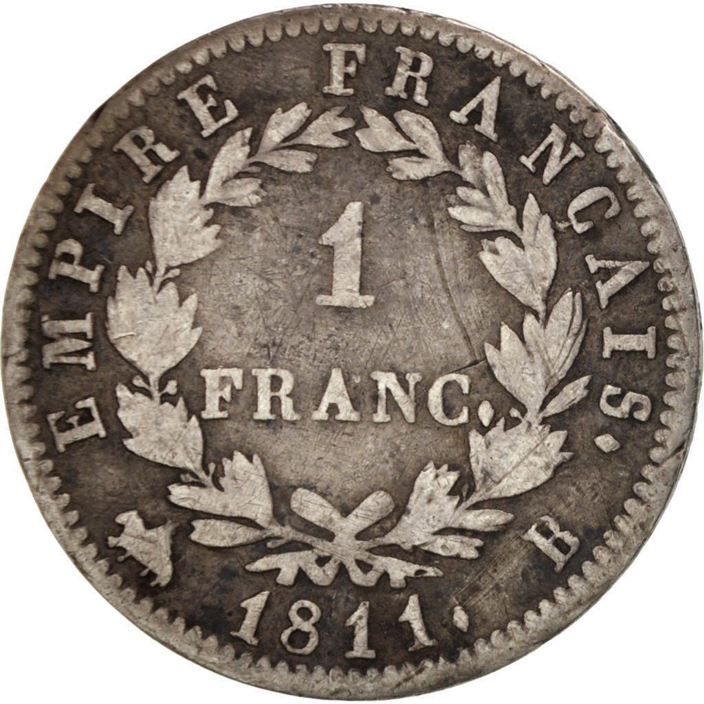 Coin, France, Napoléon I, Franc, 1811, Rouen, VF(20-25), Silver, KM:692.2