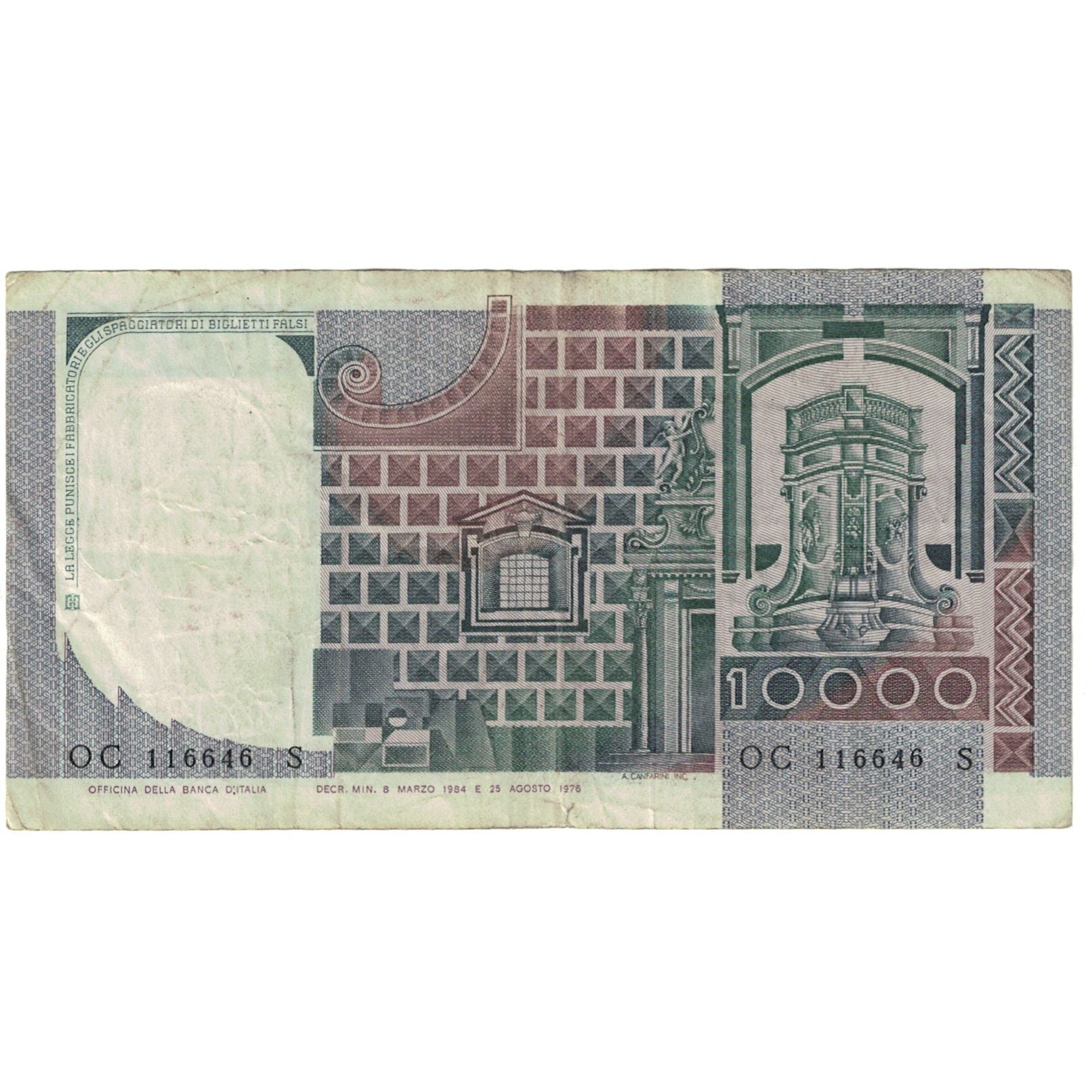 Banknote, Italy, 10,000 Lire, 1982, 1982-11-03, KM:106b, VF(20-25)