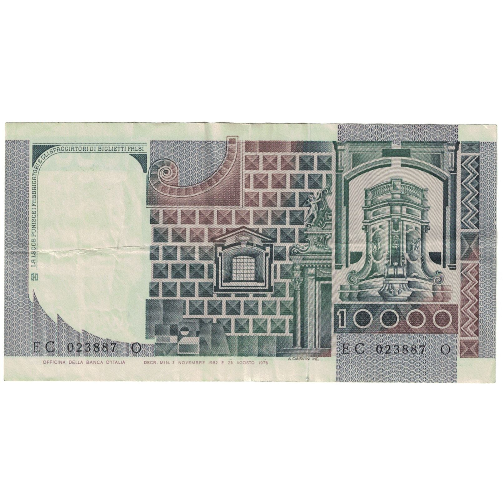 Banknote, Italy, 10,000 Lire, 1982, 1982-11-03, KM:106b, EF(40-45)