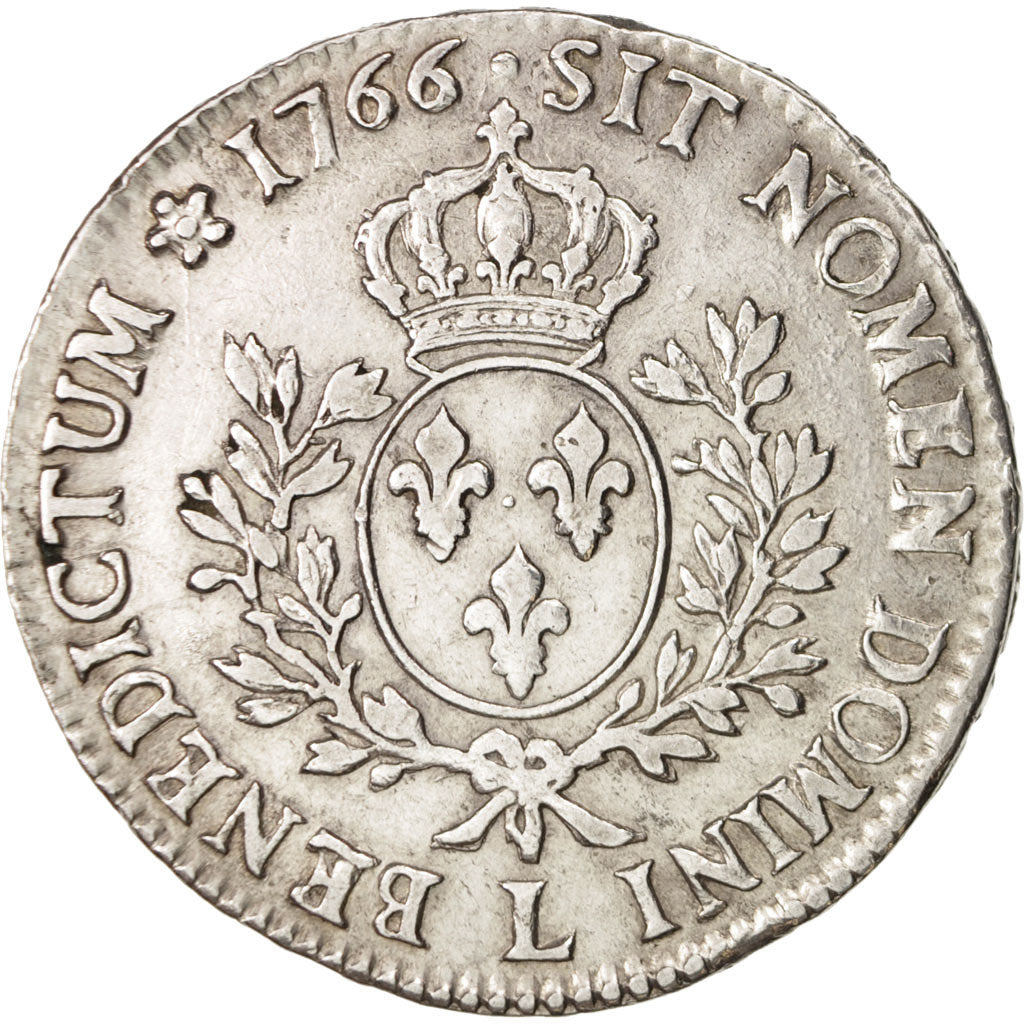 France, Louis XV, Écu au bandeau, 1766, Bayonne, VF(30-35), KM 512.12