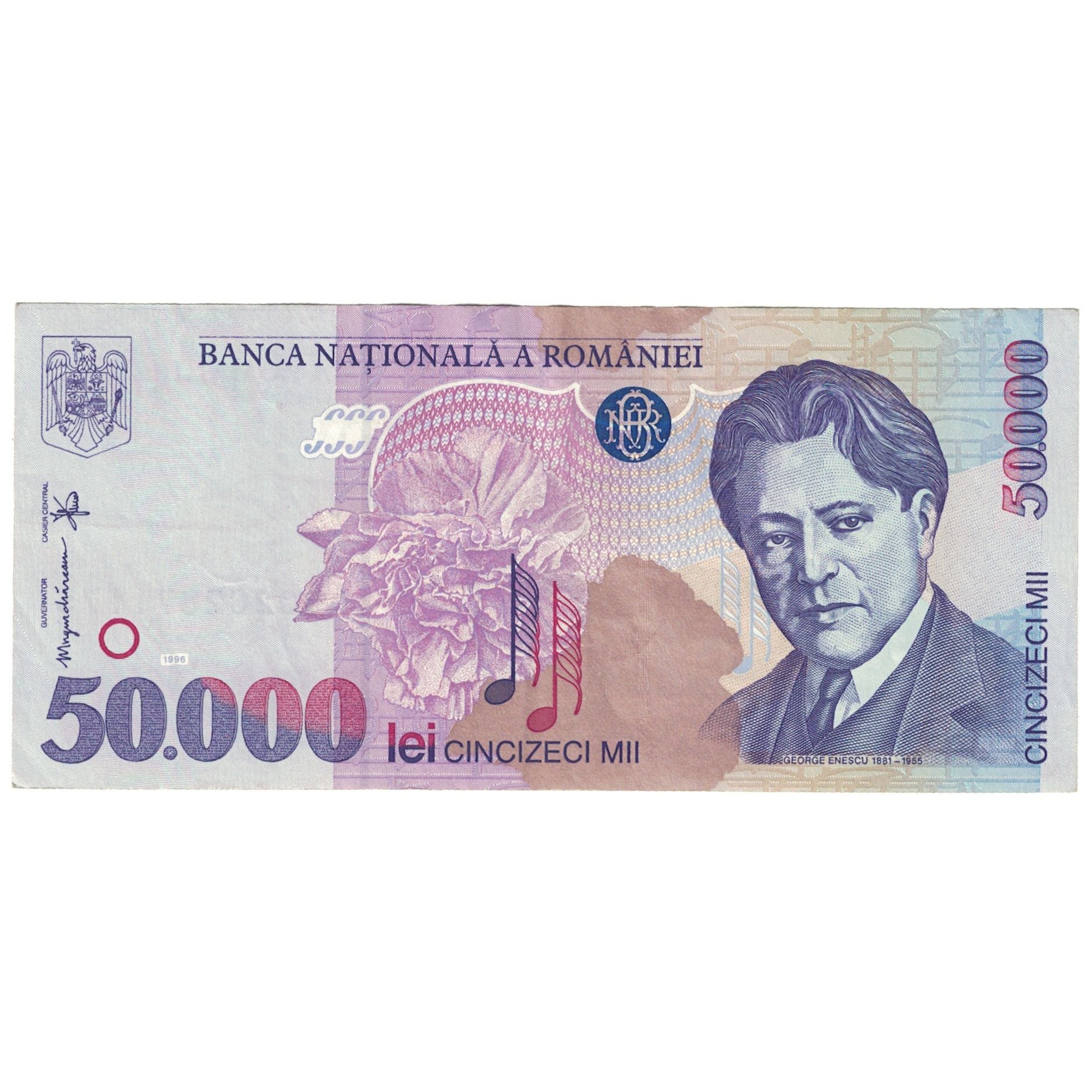 Banknote, Romania, 50,000 Lei, 1996, KM:109a, AU(55-58)
