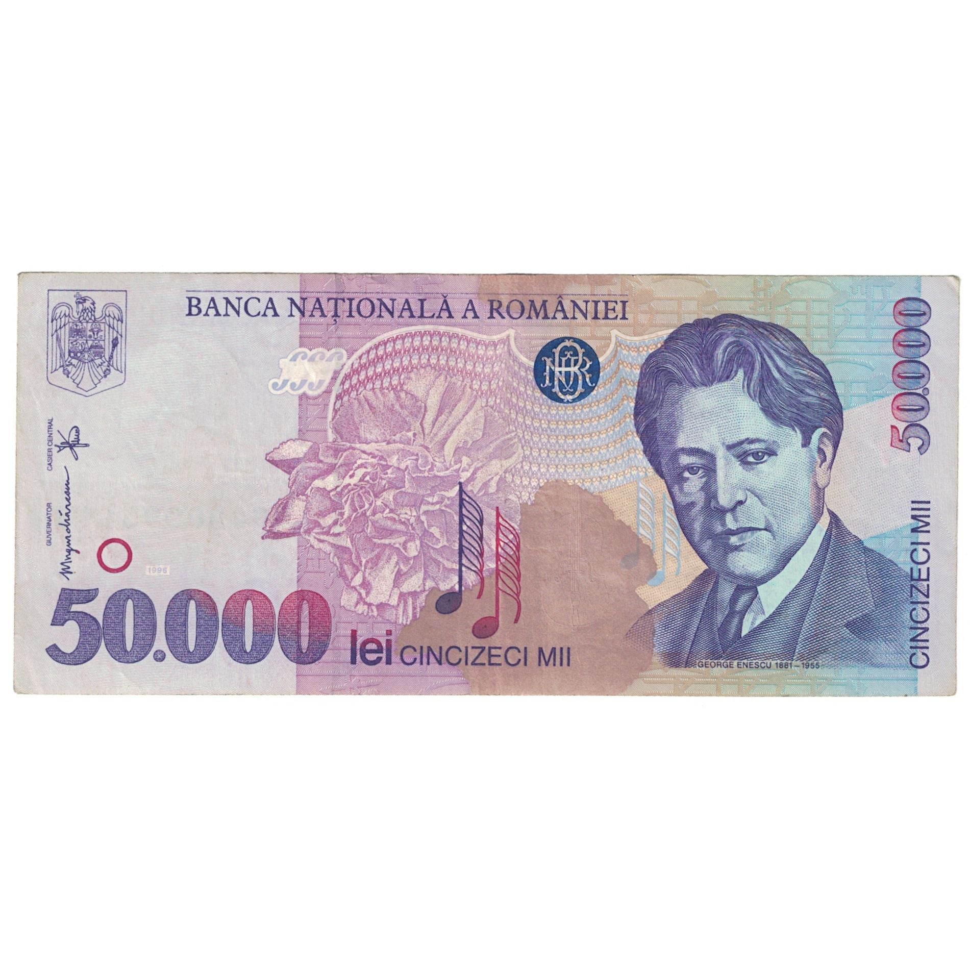 Banknote, Romania, 50,000 Lei, 1996, KM:109a, AU(55-58)