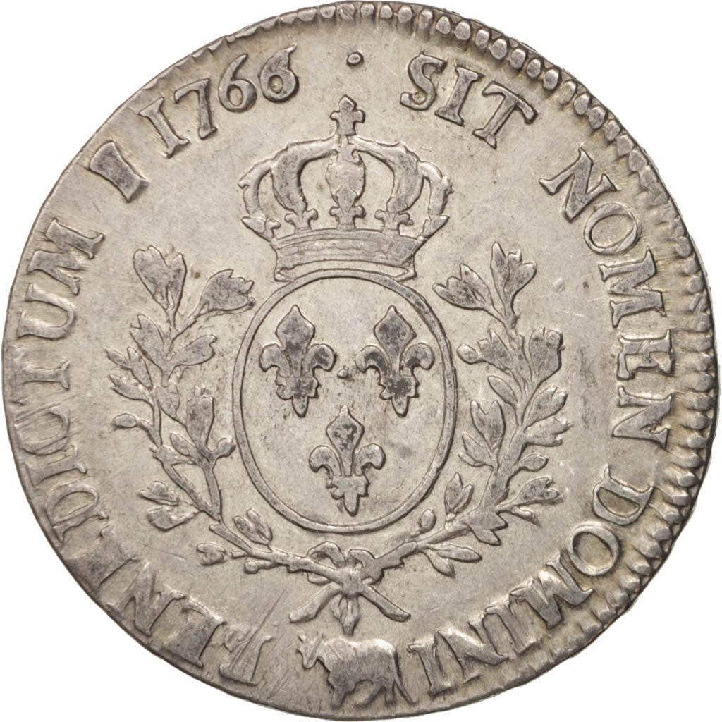 France, Louis XV, Écu de Béarn au bandeau, 1766, Pau, VF(20-25), Silver, KM 518