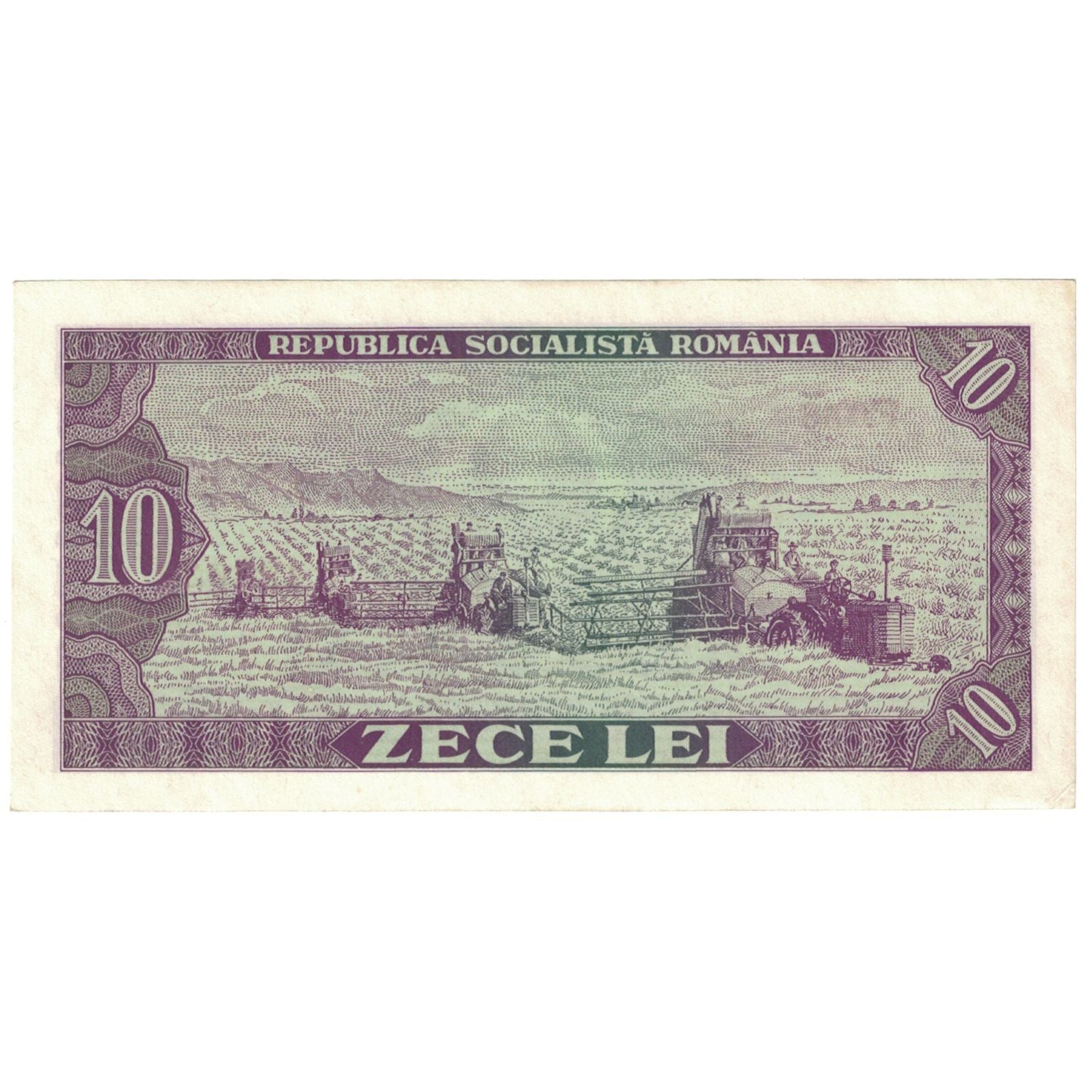 Biljet, Roemenië, 10 Lei, 1966, KM:94a, NIEUW