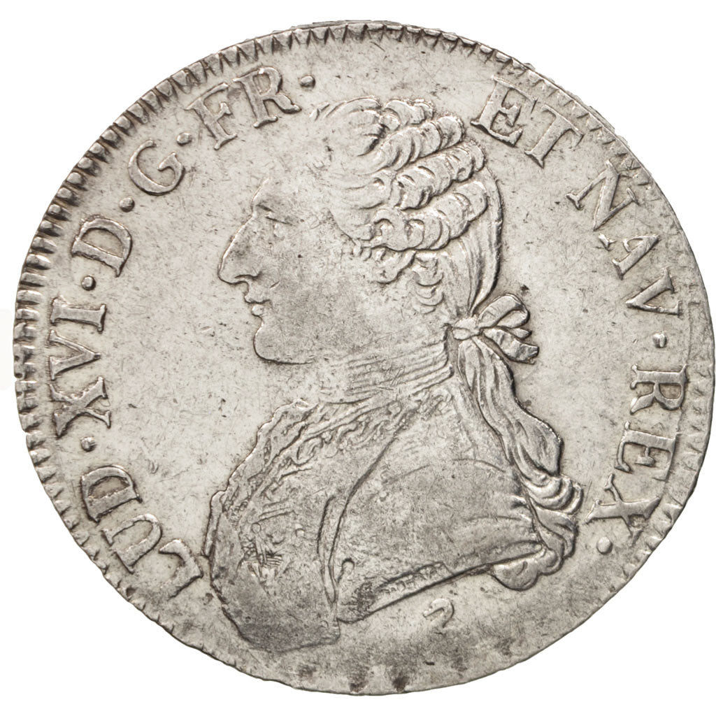 Louis XVI, Écu aux branches d'olivier, Paris, EF(40-45), Silver, Gadoury 356