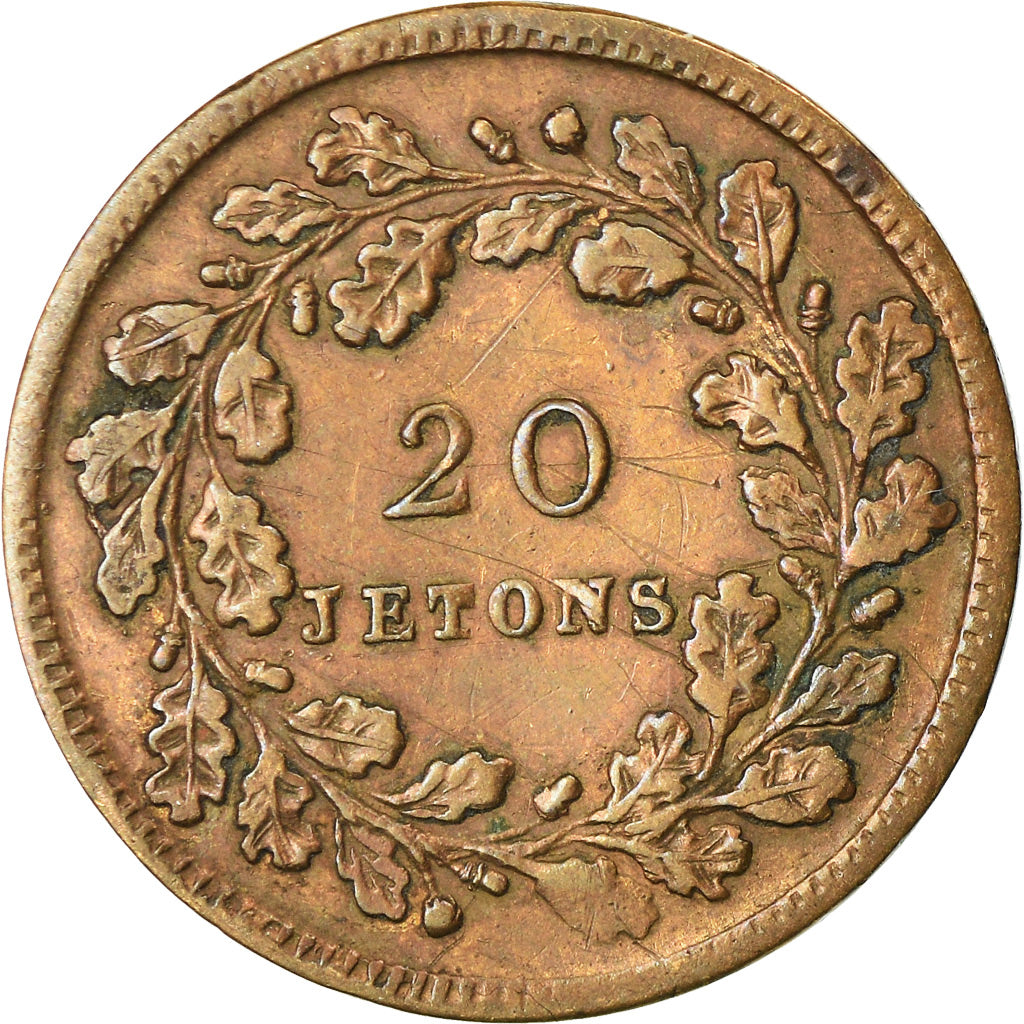 France, Jeton, Jeu, Napoléon Ier, 20 Jetons, 1833, TTB, Cuivre