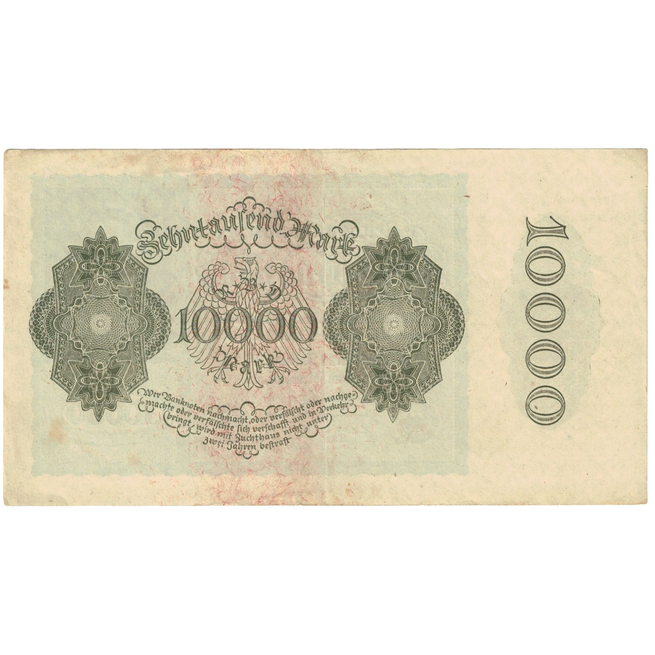Banknote, Germany, 10,000 Mark, 1922, 1922-01-19, KM:72, AU(55-58)