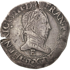 Henri III, Franc au Col Plat, 1578, Tours, VF(30-35), Silver, Sombart:4714