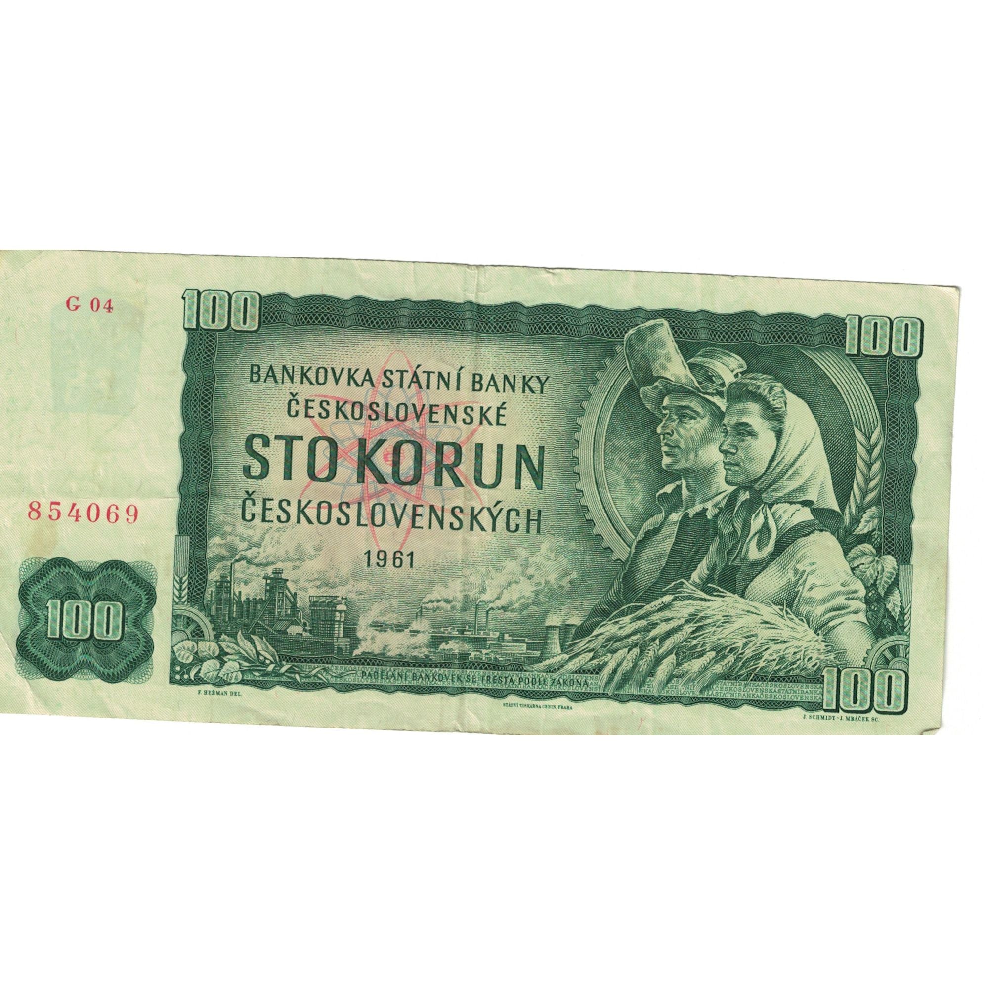 Banconote, Cecoslovacchia, 100 Korun, 1961, KM:91c, BB