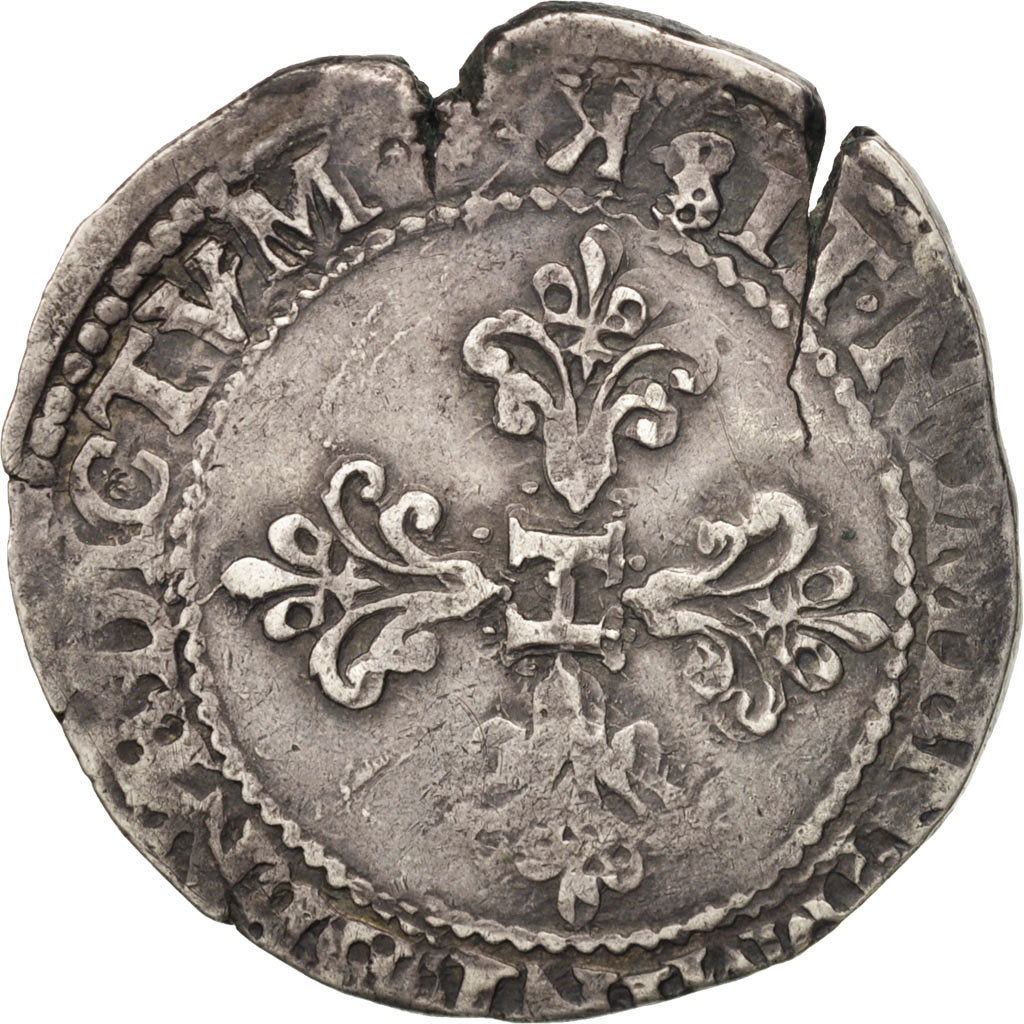 Henri III, Franc au Col Plat, 1581, Bordeaux, TB+, Argent, Sombart:4714