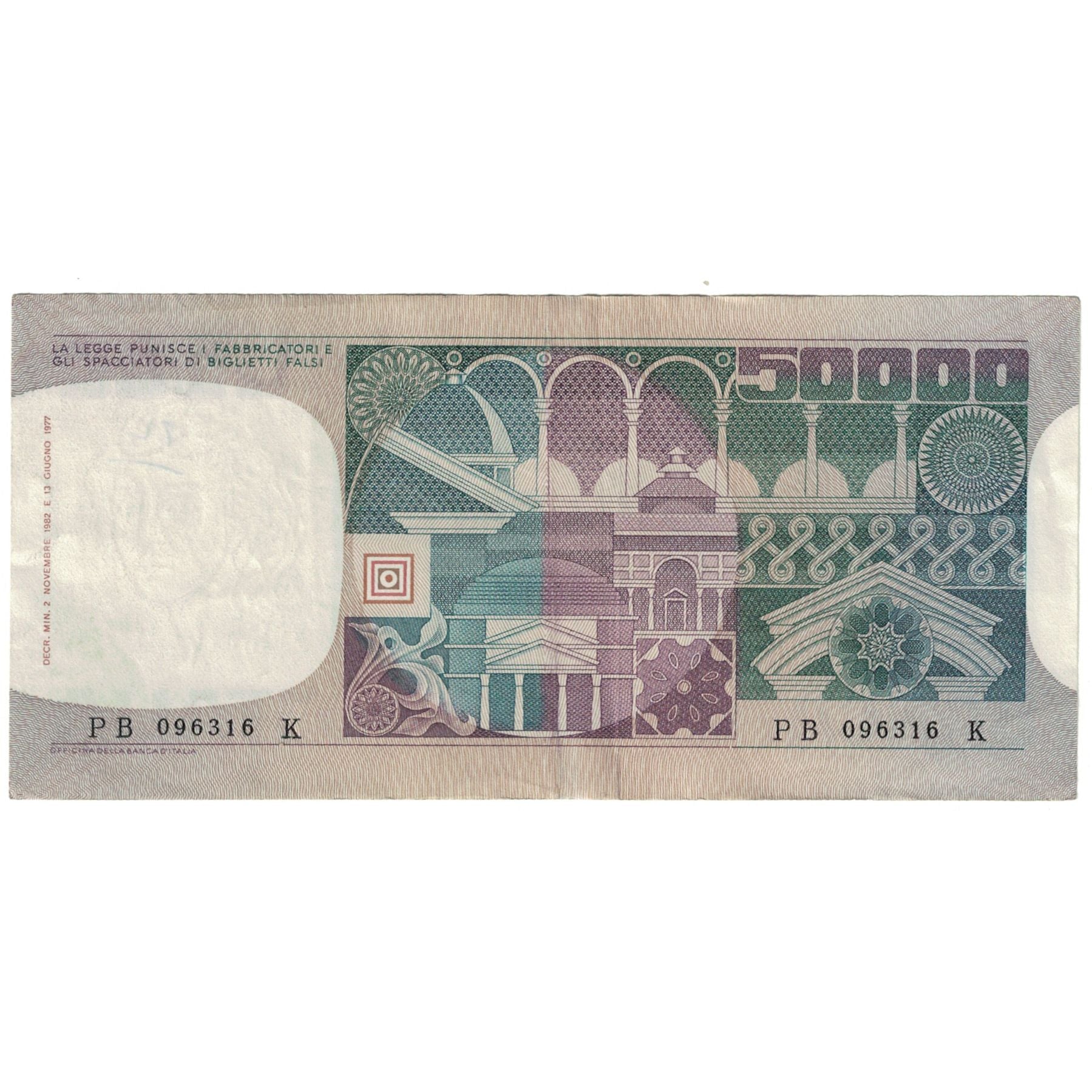 Biljet, Italië, 50,000 Lire, 1980, 1980-04-11, KM:107c, TTB