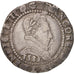 Henri III, Franc au Col Plat, 1581, Bayonne, MBC, Plata, Sombart:4714