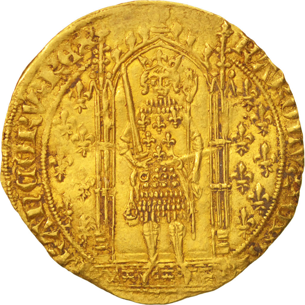 Charles V, Franc à pied, EF(40-45), Gold, Duplessy:360