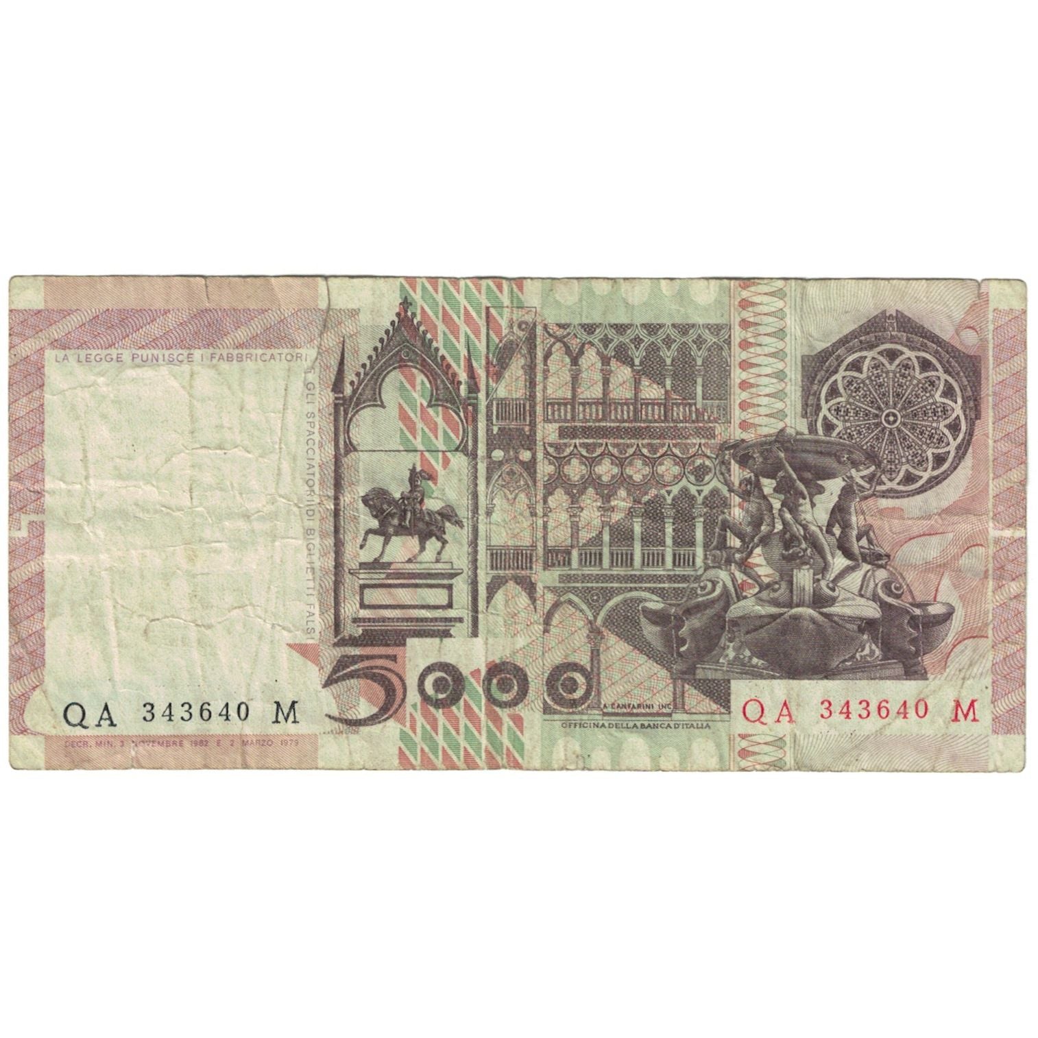 Geldschein, Italien, 5000 Lire, 1979, KM:105a, SGE