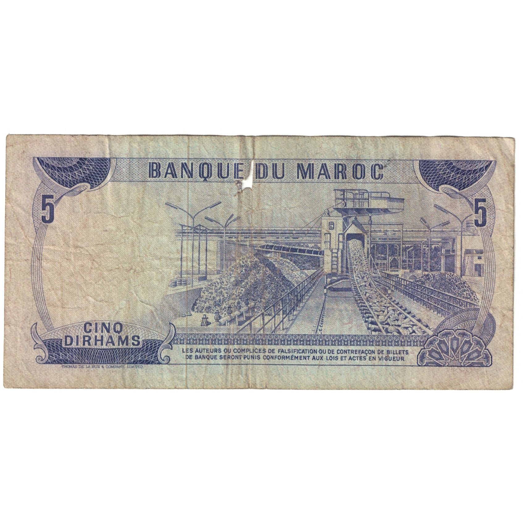 Banknote, Morocco, 5 Dirhams, 1970, 1970, KM:56a, VG(8-10)
