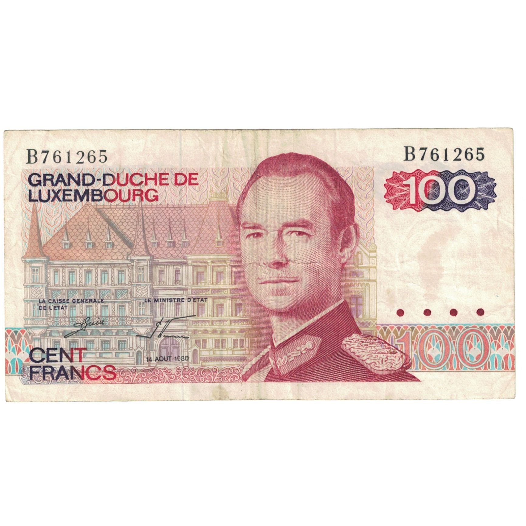 Banconote, Lussemburgo, 100 Francs, 1980, 1980-08-14, KM:57a, B