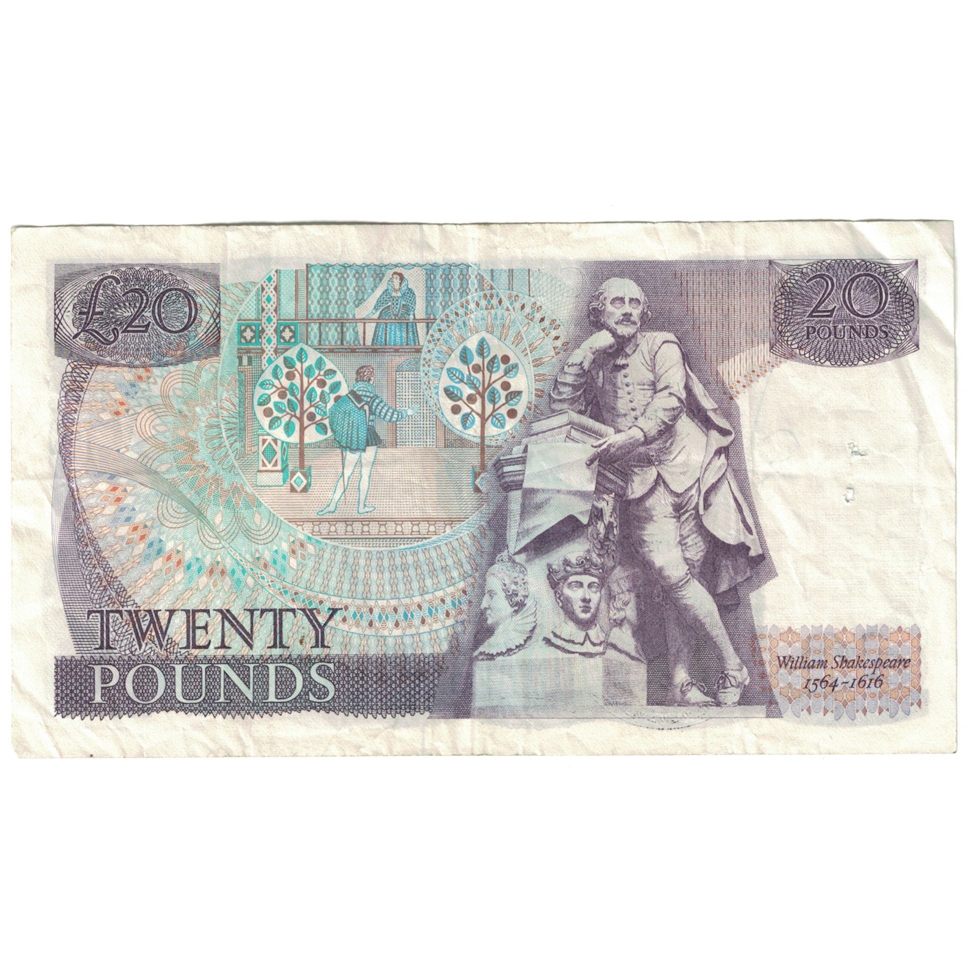 Banknote, Great Britain, 20 Pounds, 1991-1993, KM:384b, VG(8-10)