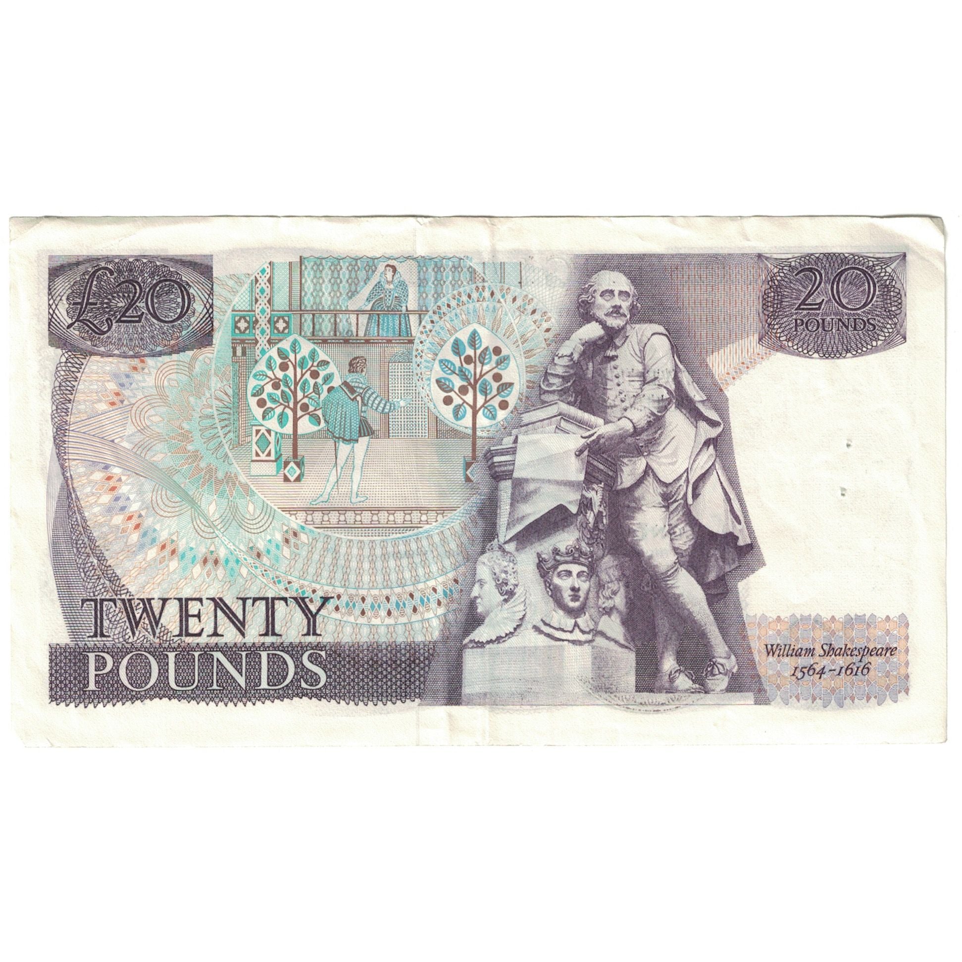 Banknote, Great Britain, 20 Pounds, 1991-1993, KM:384b, AG(1-3)