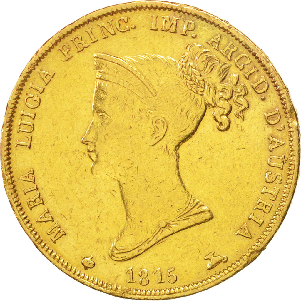 ITALIAN STATES, PARMA, Maria Luigia, 40 Lire, 1815, Parma, EF(40-45), Gold