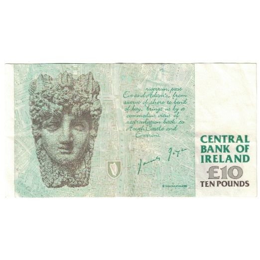 Billet, République d'Irlande, 10 Pounds, Undated (1993-99), KM:76b, TTB