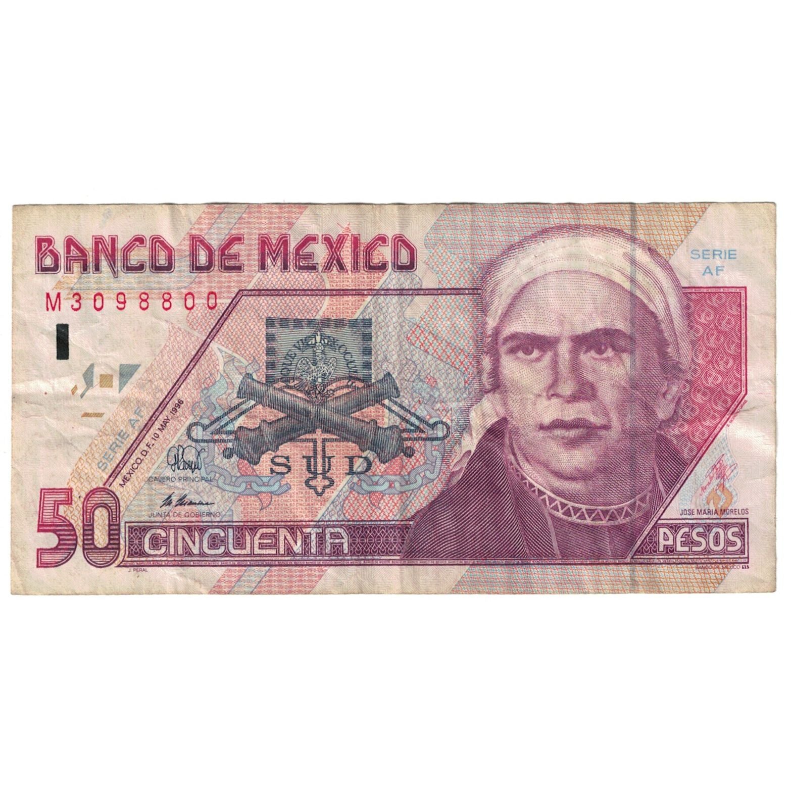 Geldschein, Mexiko, 50 Pesos, 1996-05-10, KM:107b, SS