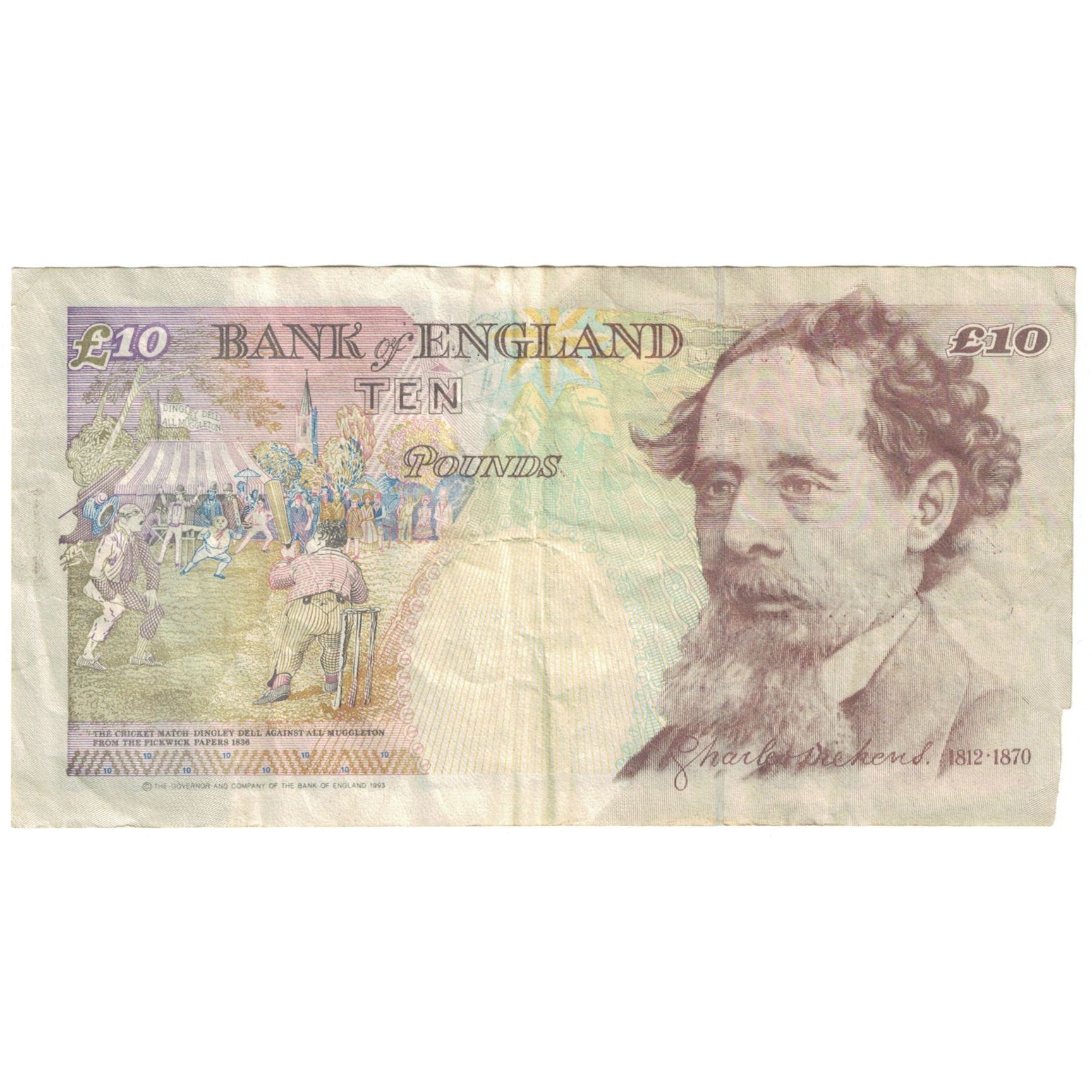 Billet, Grande-Bretagne, 10 Pounds, 1993, KM:386a, TTB