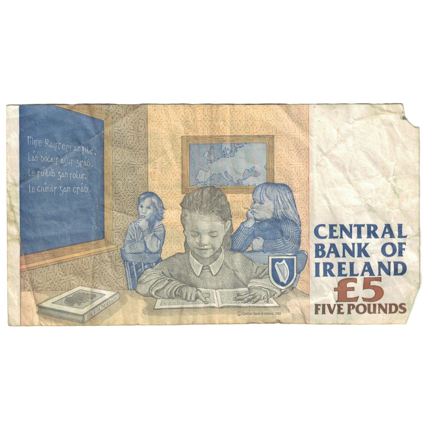 Banknote, Ireland - Republic, 5 Pounds, 1995, 1995-02-10, KM:75b, VG(8-10)