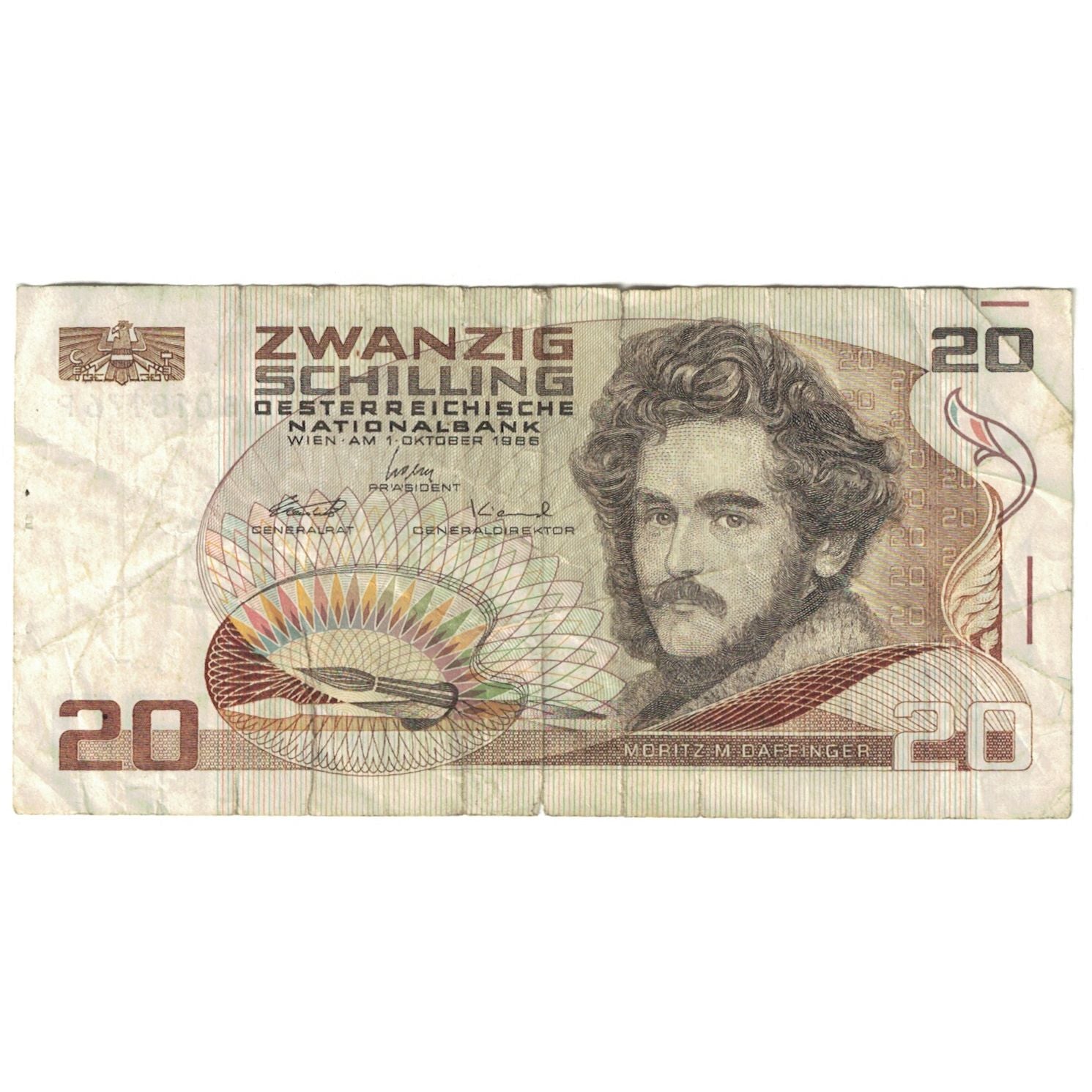 Billete, 20 Schilling, Austria, 1986-10-01, KM:148, RC