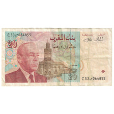 Banknote, Morocco, 20 Dirhams, 1996, KM:67e, AU(55-58)