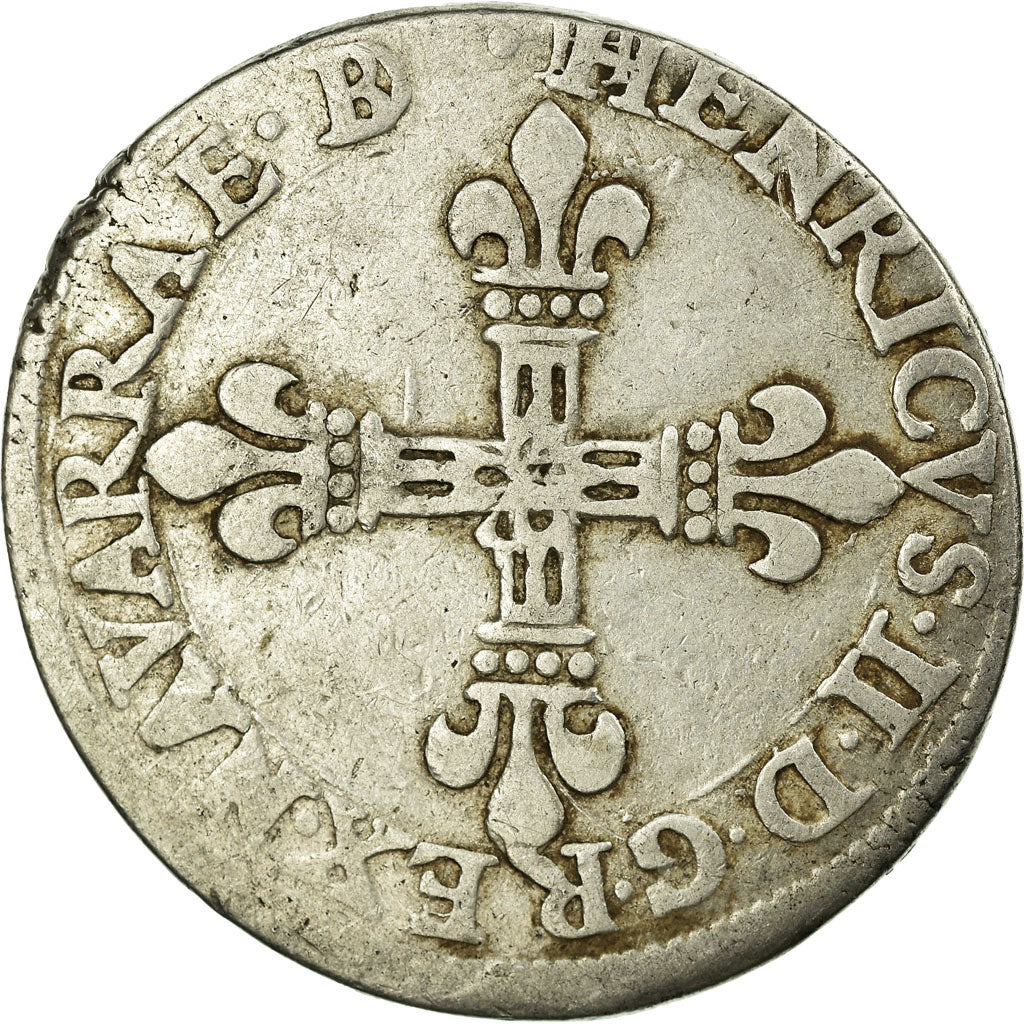 Moneda, ESTADOS FRANCESES, Béarn, 1/4 Écu de Béarn, 1/4 Ecu, 1585, Pau, MBC