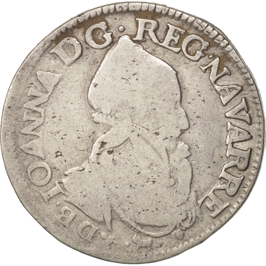 Francia, Béarn, Jeanne d'Albret, Teston, 1571, Pau, Argento, Boudeau:594