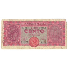 Banknote, Italy, 100 Lire, 1943, 1943-10-07, KM:75a, VF(20-25)