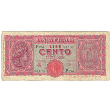 Nota, Itália, 100 Lire, 1943, 1943-10-07, KM:75a, VF(20-25)