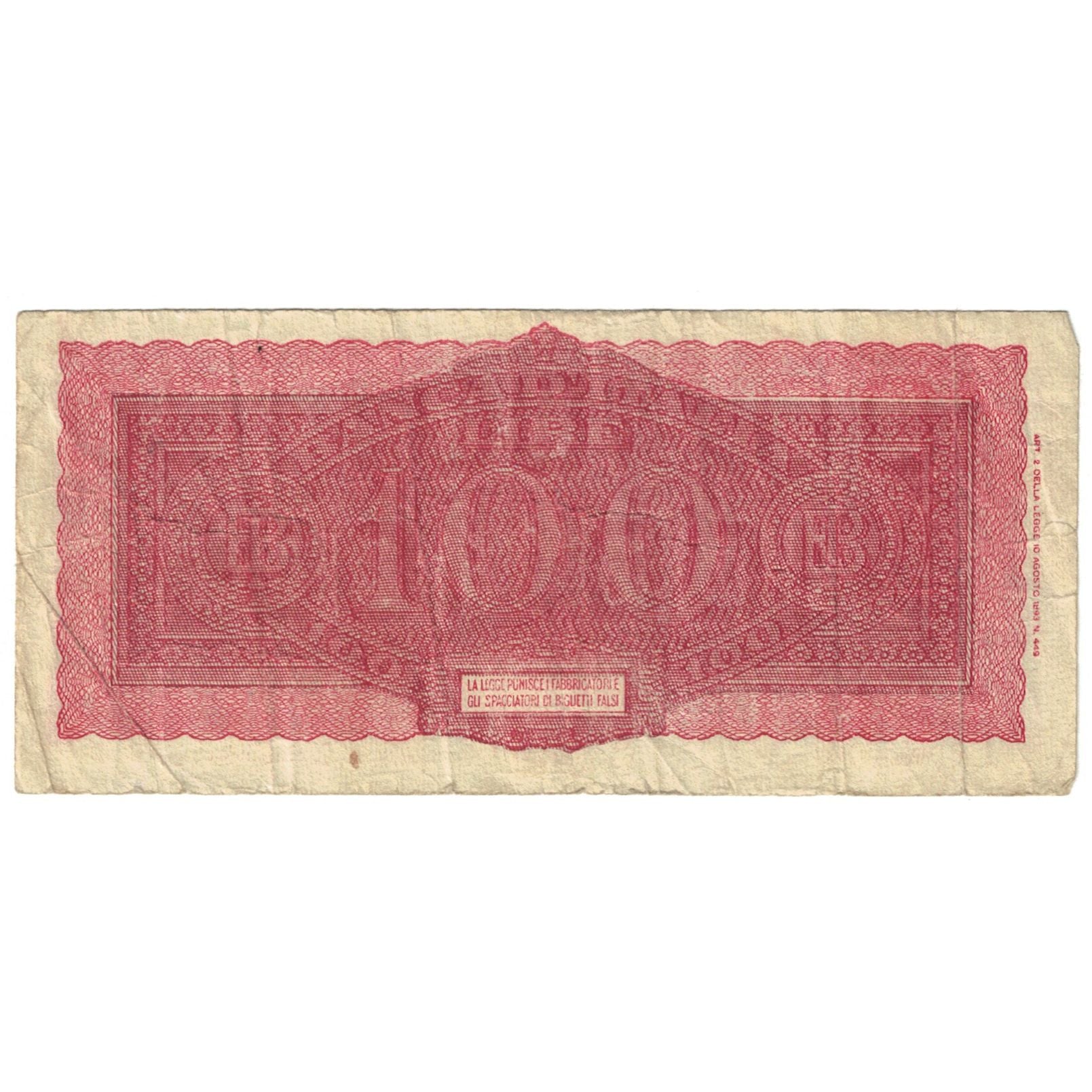 Banknote, Italy, 100 Lire, 1943, 1943-10-07, KM:75a, VF(20-25)