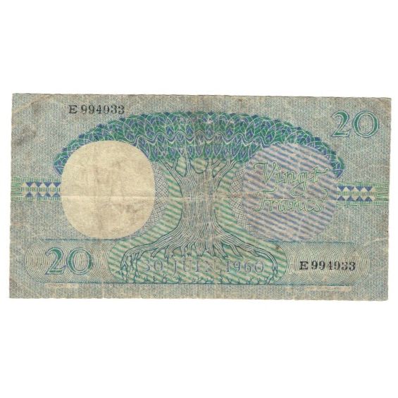 Banknote, Congo Democratic Republic, 20 Francs, 1962, 1962-05-15, KM:4a