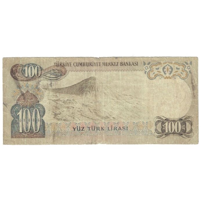 Banknote, Turkey, 100 Lira, L.1970, 1972-05-15, KM:189a, AU(55-58)