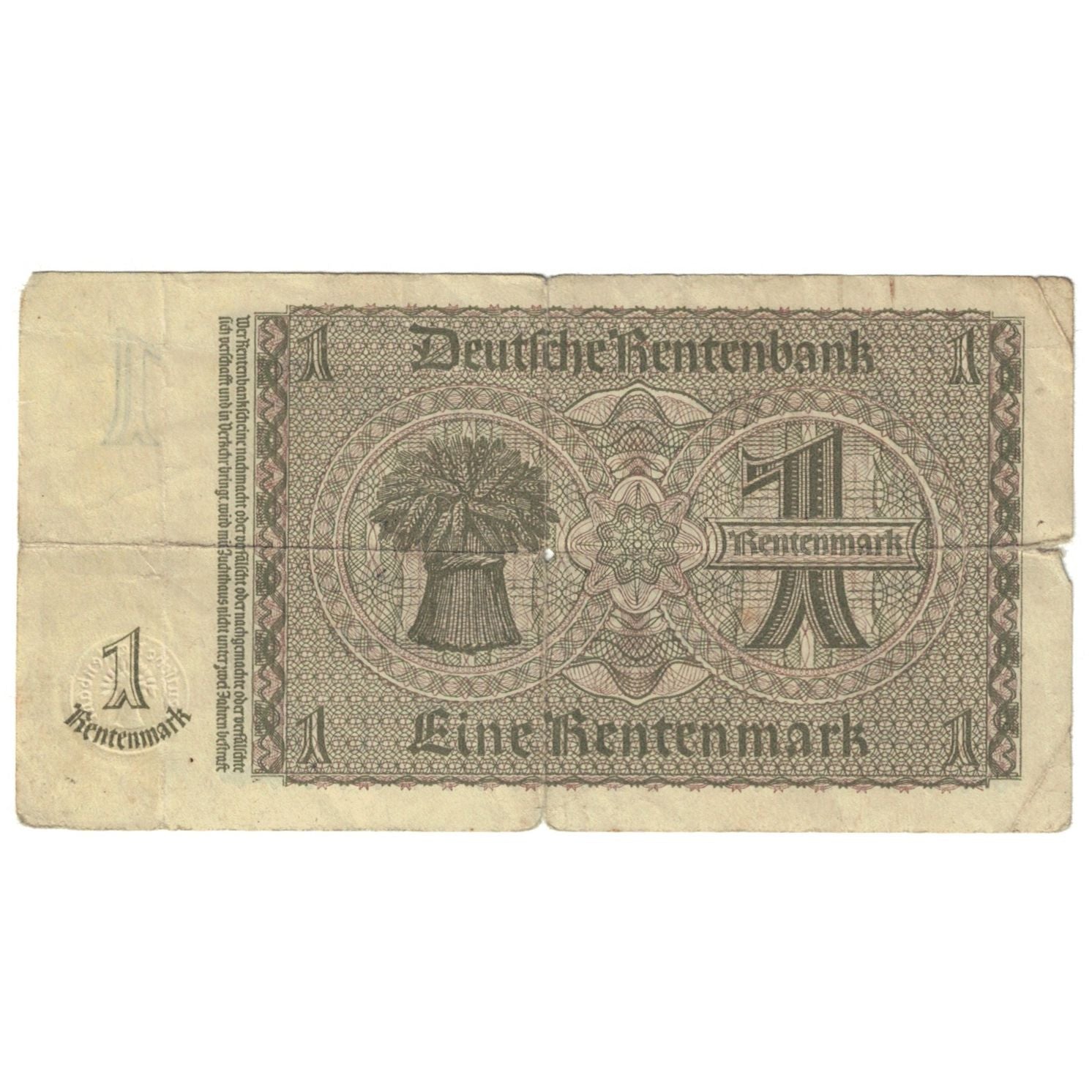 Banknote, Germany, 1 Rentenmark, 1937, 1937-01-30, KM:173b, VF(20-25)