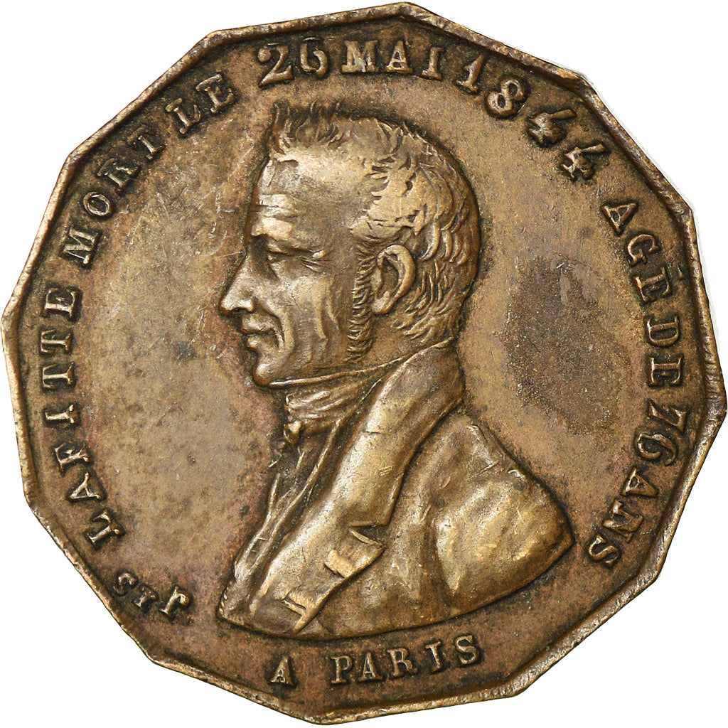 France, Medal, Mort de Jacques Lafitte, Politics, Society, War, 1844, AU(50-53)