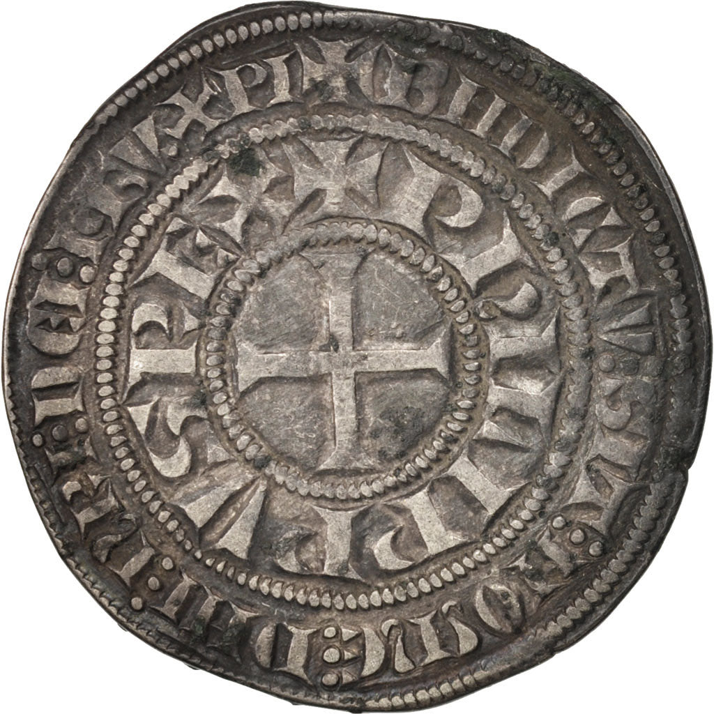 Moneta, Francia, Philip IV, Gros Tournois, BB, Argento, Duplessy:213