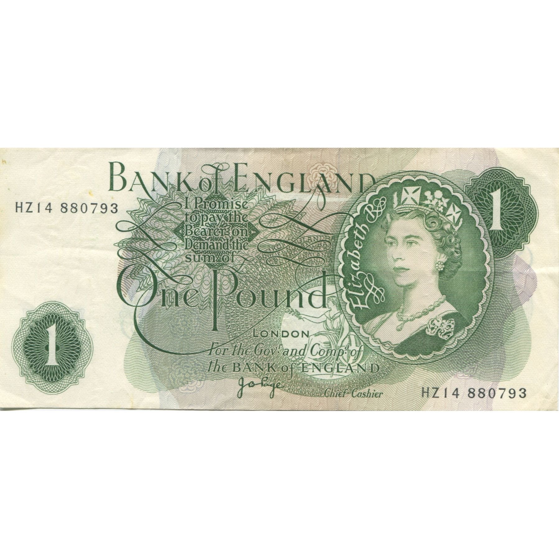 Billete, 1 Pound, Gran Bretaña, KM:374g, SC